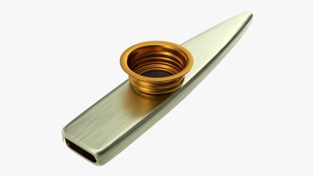 Metalen Kazoo 3D Model .c4d .max .obj .3ds .fbx .stl .blend