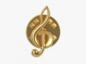 Music Clef Pin 3Dモデル