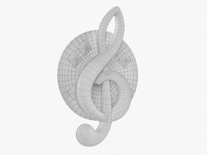 Musikschl&uuml;ssel-Pin 3D Modell
