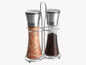 Salt And Pepper Grinder Set 01 3D Model