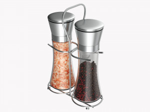 Salt And Pepper Grinder Set 01 3D Model