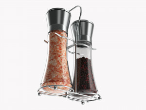 Salt And Pepper Grinder Set 01 3D Model