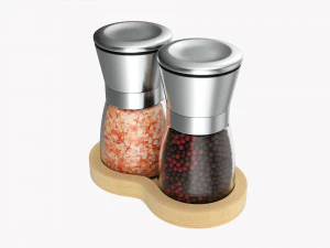 Salt And Pepper Grinder Set 02 3D Model
