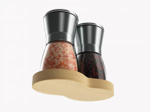 Salt And Pepper Grinder Set 02 3D Model