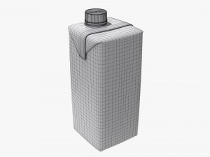 Juice Cardboard Box Packaging With Cap 470ml 3D Model