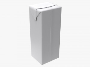 Tetra Pak Juice Cardboard Box Packaging 1000ml 3D Model