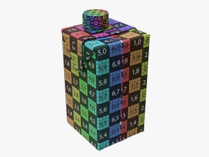 Caixa de papel&atilde;o suco embalagem com tampa 500ml Modelo 3D