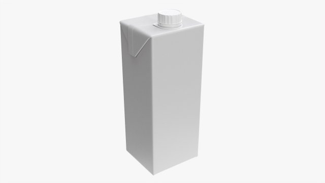 Juice Cardboard Box Packaging With Cap 1000ml Modèle 3D .c4d .max .obj .3ds .fbx .stl .blend 