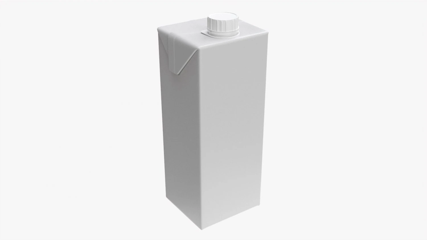 Juice Cardboard Box Packaging With Cap 1000ml 3D Model .c4d .max .obj .3ds .fbx .stl .blend 
