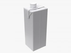 Juice Cardboard Box Packaging With Cap 1000ml 3D Model
