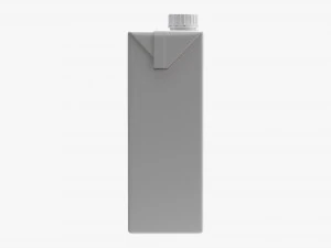 Juice Cardboard Box Packaging With Cap 1000ml 3D Model