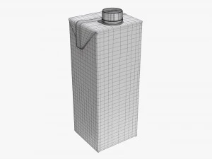 Juice Cardboard Box Packaging With Cap 1000ml 3D Model
