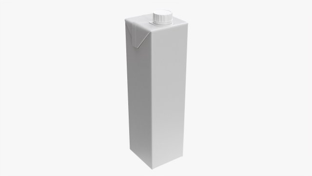 Juice Cardboard Box Packaging With Cap 1000ml Slim Modelo 3D .c4d .max .obj .3ds .fbx .stl .blend 
