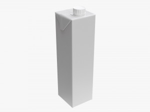 Juice Cardboard Box Packaging With Cap 1000ml Slim 3D Model