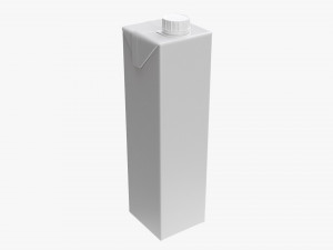 Juice Cardboard Box Packaging With Cap 1000ml Slim Modelo 3D