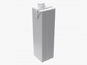 Juice Cardboard Box Packaging With Cap 1000ml Slim Modelo 3D