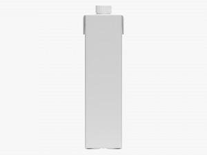 Juice Cardboard Box Packaging With Cap 1000ml Slim Modelo 3D