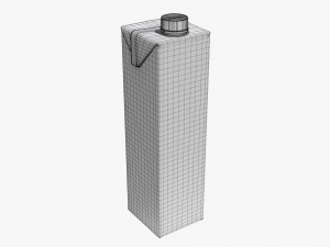 Juice Cardboard Box Packaging With Cap 1000ml Slim Modelo 3D