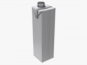 Juice Cardboard Box Packaging With Cap 1000ml Slim Modelo 3D