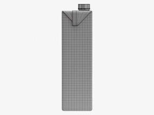 Juice Cardboard Box Packaging With Cap 1000ml Slim Modelo 3D