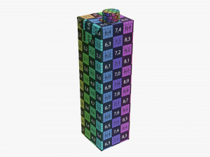 Juice Cardboard Box Packaging With Cap 1000ml Slim Modelo 3D