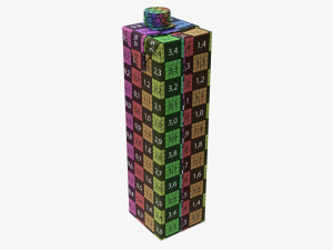 Juice Cardboard Box Packaging With Cap 1000ml Slim Modelo 3D