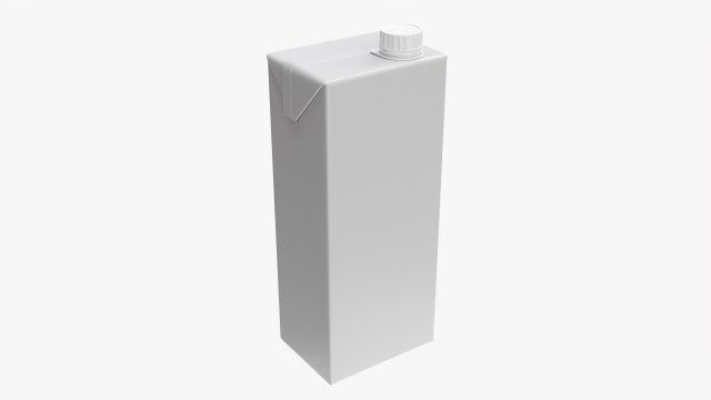 Juice Cardboard Box Packaging With Cap 1500ml 3D Model .c4d .max .obj .3ds .fbx .stl .blend 