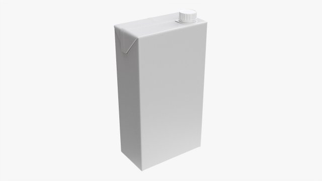 Juice Cardboard Box Packaging With Cap 2000ml 3D Модель .c4d .max .obj .3ds .fbx .stl .blend 