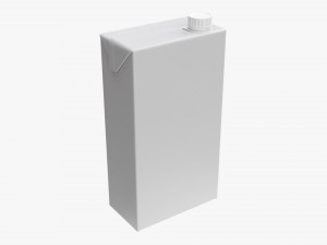 Juice Cardboard Box Packaging With Cap 2000ml Modelo 3D