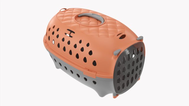 Travel Pet Carrier Gray Orange Pastel Modelo 3D .c4d .max .obj .3ds .fbx .stl .blend 