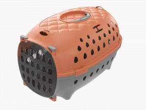 Travel Pet Carrier Gray Orange Pastel Modelo 3D