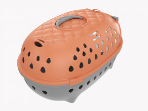 Travel Pet Carrier Gray Orange Pastel Modelo 3D