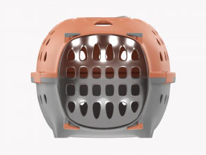 Travel Pet Carrier Gray Orange Pastel 3D Model