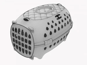 Travel Pet Carrier Gray Orange Pastel 3D Model