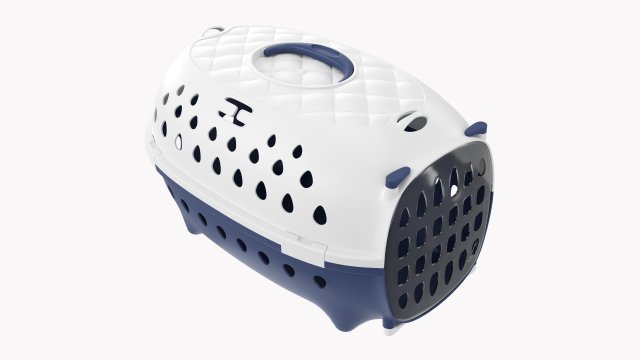 Travel Pet Carrier White Blue Modelo 3D .c4d .max .obj .3ds .fbx .stl .blend 