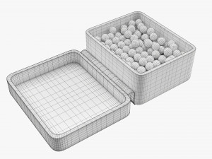 Air pistol bullet box open 3D Model