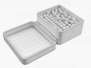 Air pistol bullet box open 3D Model
