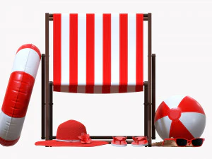 Beach Composition 01 Red 3D Model