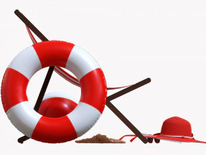 Beach Composition 01 Red 3D Model