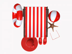 Beach Composition 01 Red 3D Model