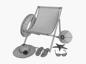 Beach Composition 01 Red 3D Model