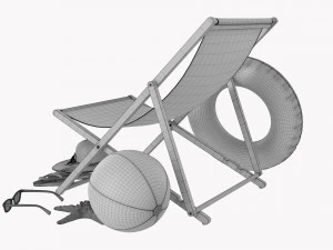 Beach Composition 01 Red 3D Model