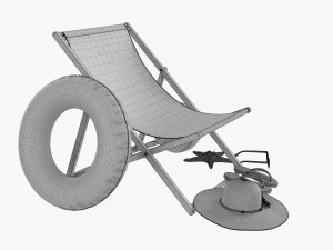 Beach Composition 01 Red 3D Model