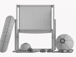 Beach Composition 01 Red 3D Model