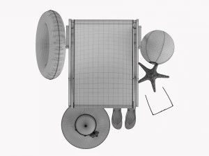 Beach Composition 01 Red 3D Model