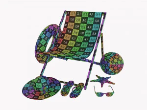 Beach Composition 01 Red 3D Model