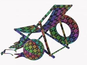 Beach Composition 01 Red 3D Model