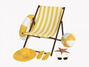 Beach Composition 01 Yellow Modelo 3D
