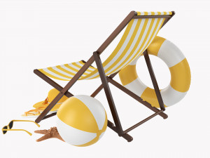 Beach Composition 01 Yellow 3D Model