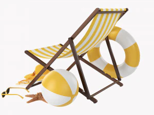Beach Composition 01 Yellow 3D Model